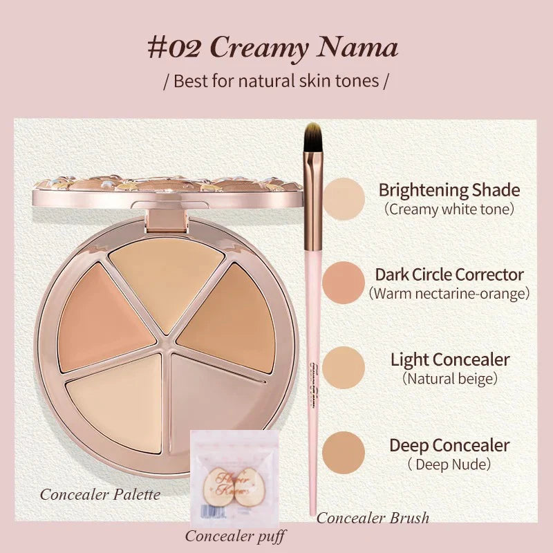 Flower Knows Sweetie Bear 4-Color Concealer Palette - Brightening Full Coverage