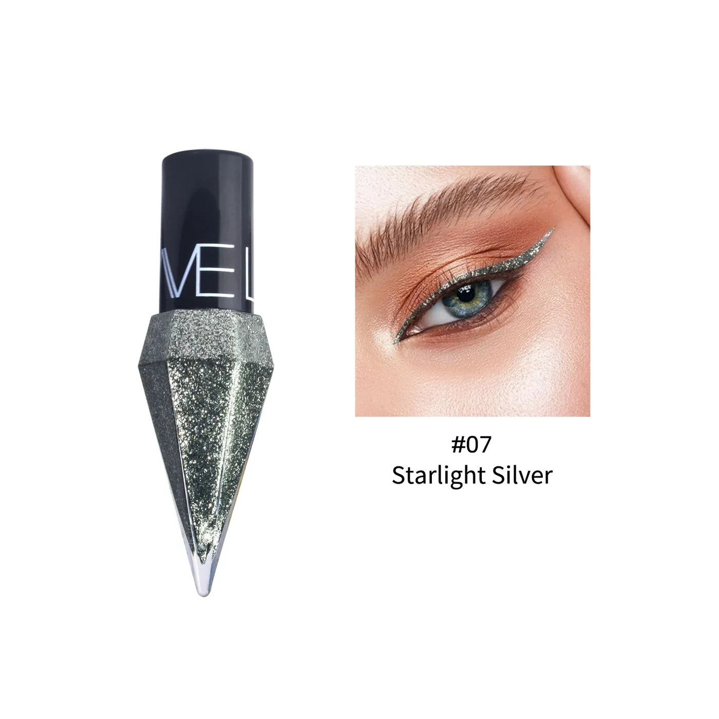 Pudaier Pearlescent Diamond Liquid Eyeshadow Eyeliner - Rose Gold, White & Glitter