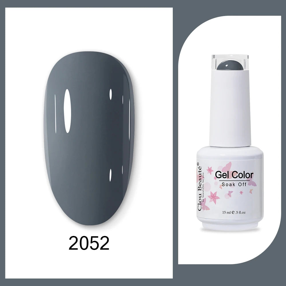 Clou Beaute 15ml HEMA & TPO Free Gel Polish - Army Green Organic Semi-Permanent Nail Art