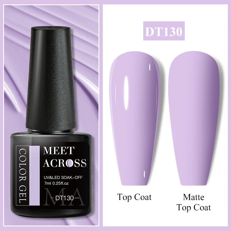 MEET ACROSS 7ml Wine Red Gel Polish - Long-Lasting French Style Nail Art Varnish