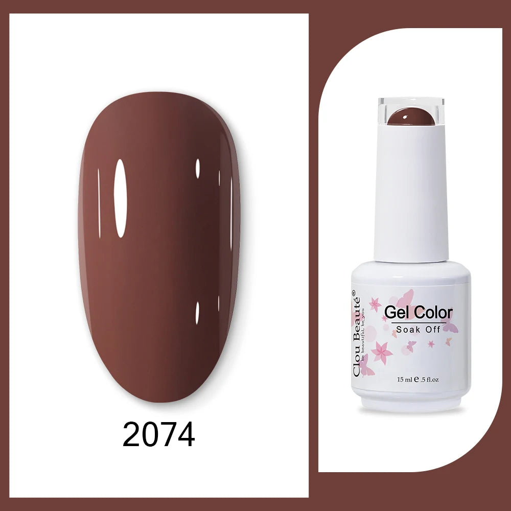 Clou Beaute 15ml HEMA & TPO Free Gel Polish - Army Green Organic Semi-Permanent Nail Art