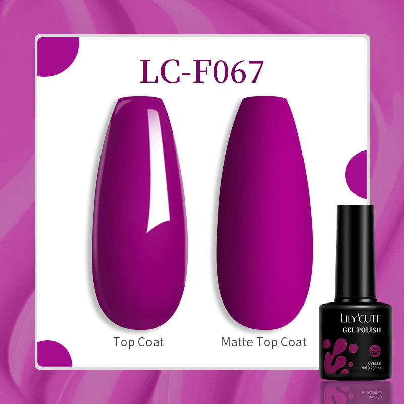 LILYCUTE 7ml Jelly Amber Dark Bloom Leopard Gel Polish - Semi-Permanent UV Nail Art
