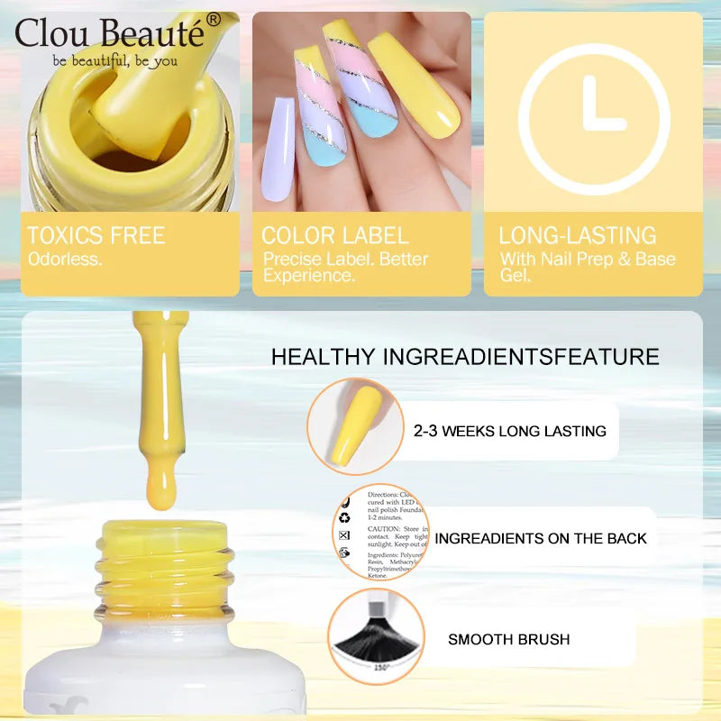Clou Beaute 15ml HEMA & TPO Free Gel Polish - Army Green Organic Semi-Permanent Nail Art