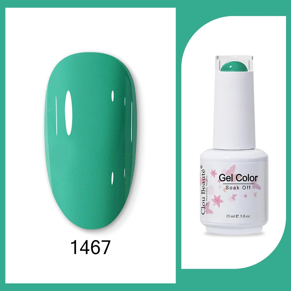 Clou Beaute 15ml HEMA & TPO Free Gel Polish - Army Green Organic Semi-Permanent Nail Art