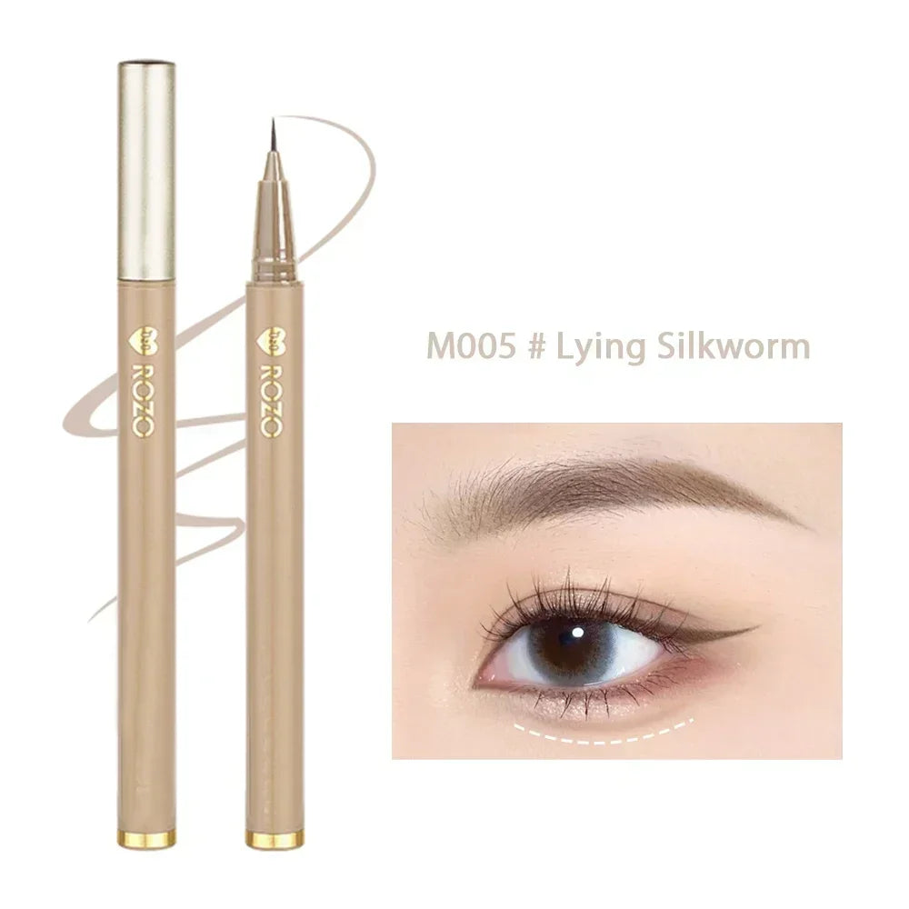 7-Color Glitter & Matte Eyeliner Pencil Set - Diamond, Champagne Gold & Lying Silkworm
