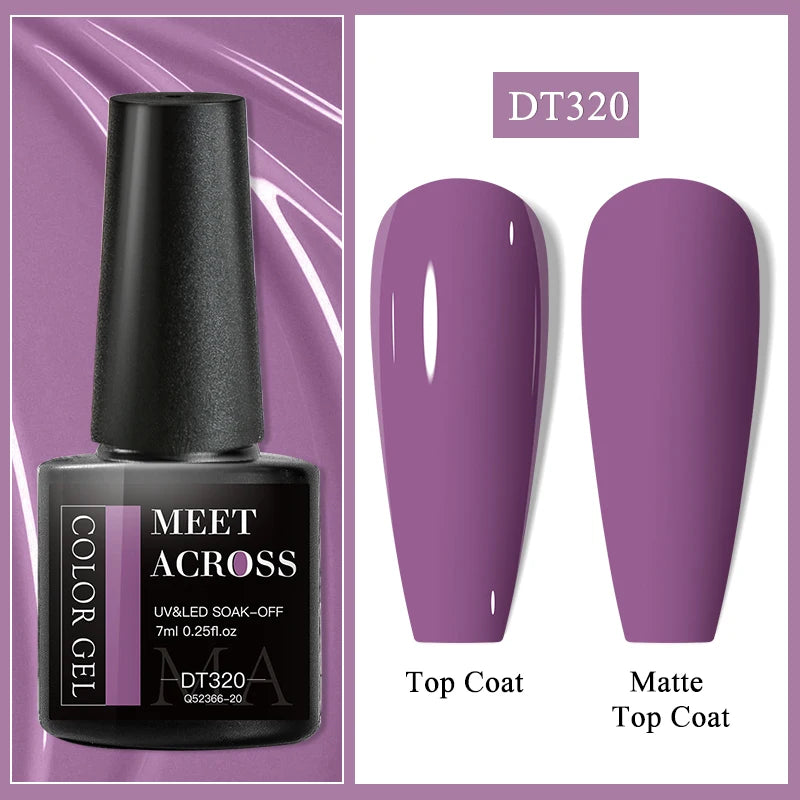 MEET ACROSS 7ml Wine Red Gel Polish - Long-Lasting French Style Nail Art Varnish