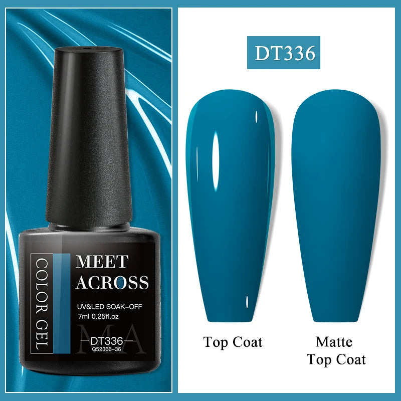 MEET ACROSS 7ml Wine Red Gel Polish - Long-Lasting French Style Nail Art Varnish