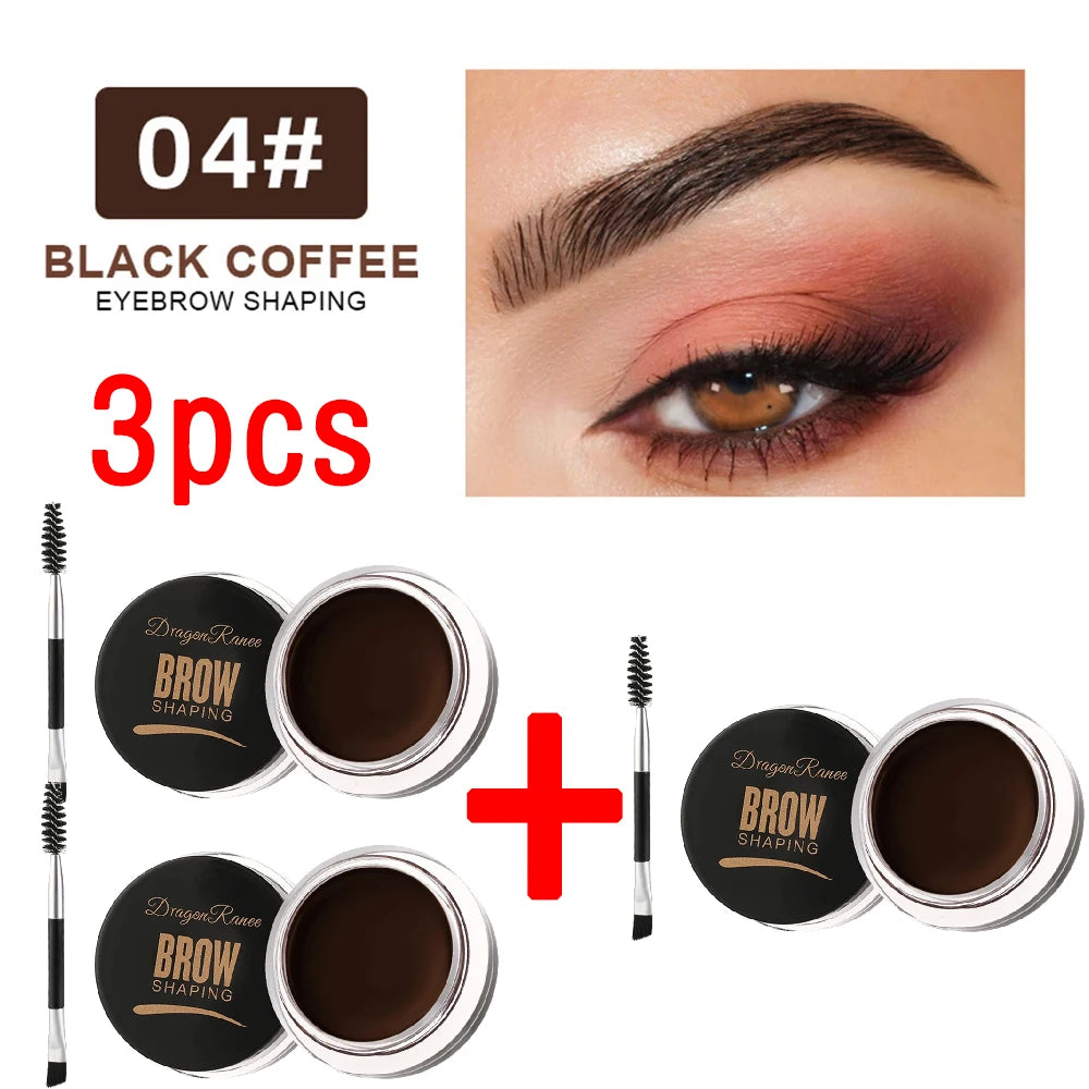 3D Wild Eyebrow Cream Gel Wax - Matte Brown & Black Natural Tint Enhancer Set