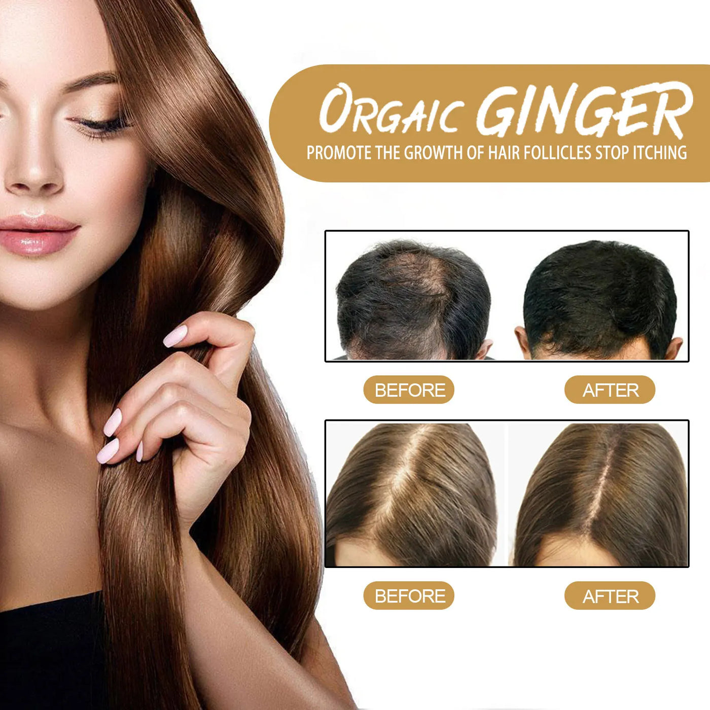 EELHOE Natural Ginger Shampoo Soap 60g - Anti Hair Loss, Dandruff Control & Scalp Nourishment