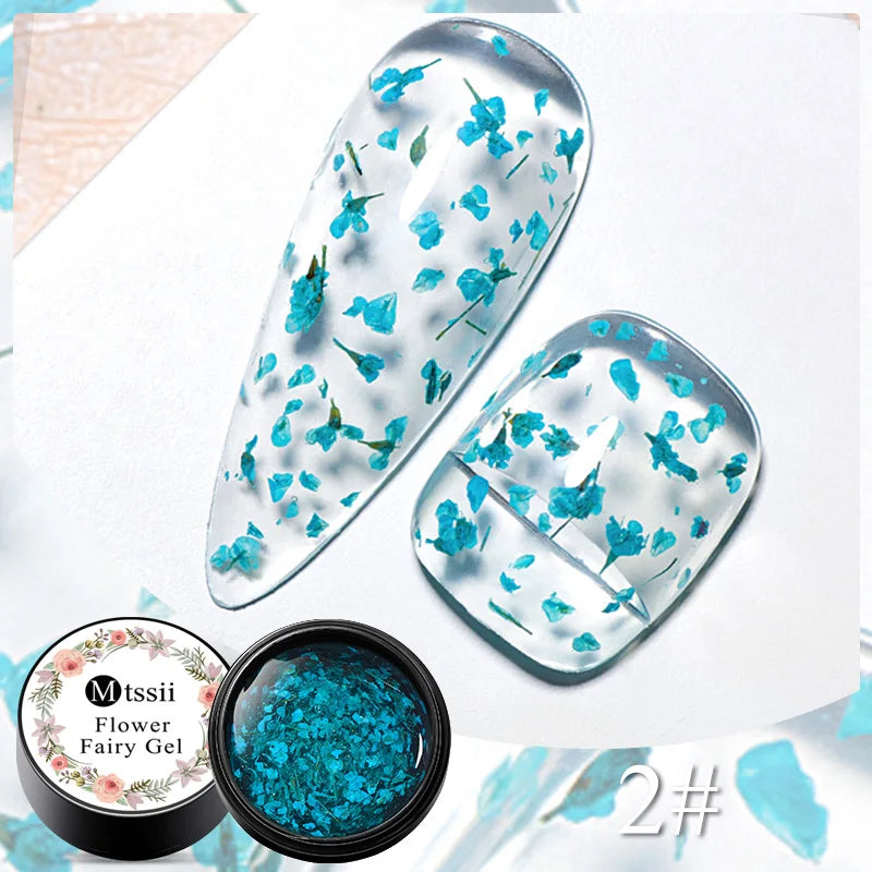 Mtssii Dried Flower Fairy Gel Nail Polish - Natural Botanical Semi-Permanent UV Art