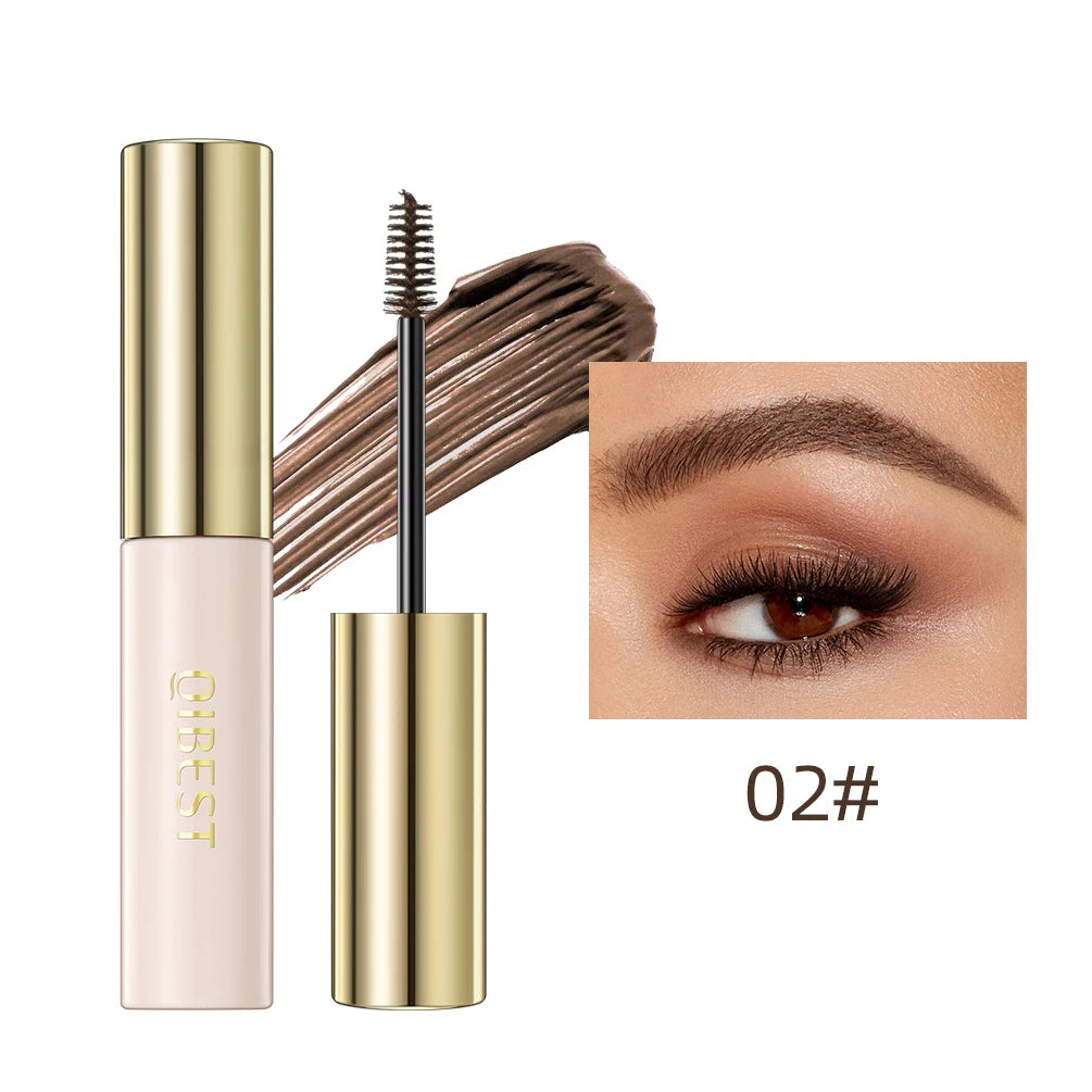QiBest 4-Color Waterproof Eyebrow Mascara Gel - Long-Lasting Dye Cream with Brush