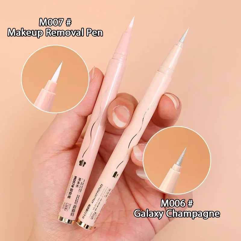 7-Color Glitter & Matte Eyeliner Pencil Set - Diamond, Champagne Gold & Lying Silkworm