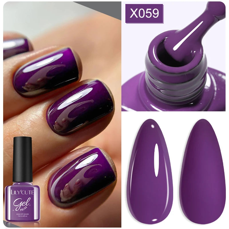 LILYCUTE 7ml Thermal Temperature-Changing Gel Nail Polish - Semi-Permanent UV Gel Art