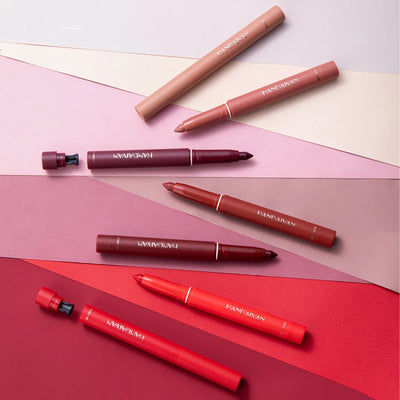 12-Color Pink Velvet Matte Lip Liner Pencil Set - Waterproof Plumping Crayon
