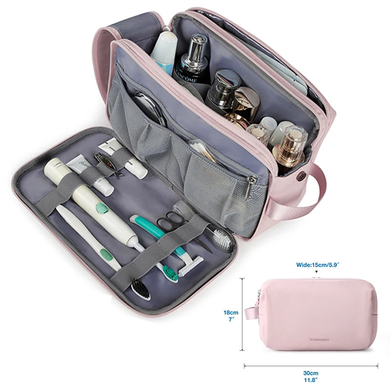 BAGSMART Waterproof Travel Dopp Kit - Lightweight Toiletries & Cosmetic Bag for Men & Women