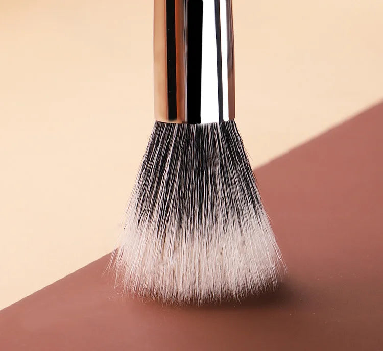 Natural Wood & Goat Hair Stippling Blush Brush - Professional Powder Contour Multi-Function