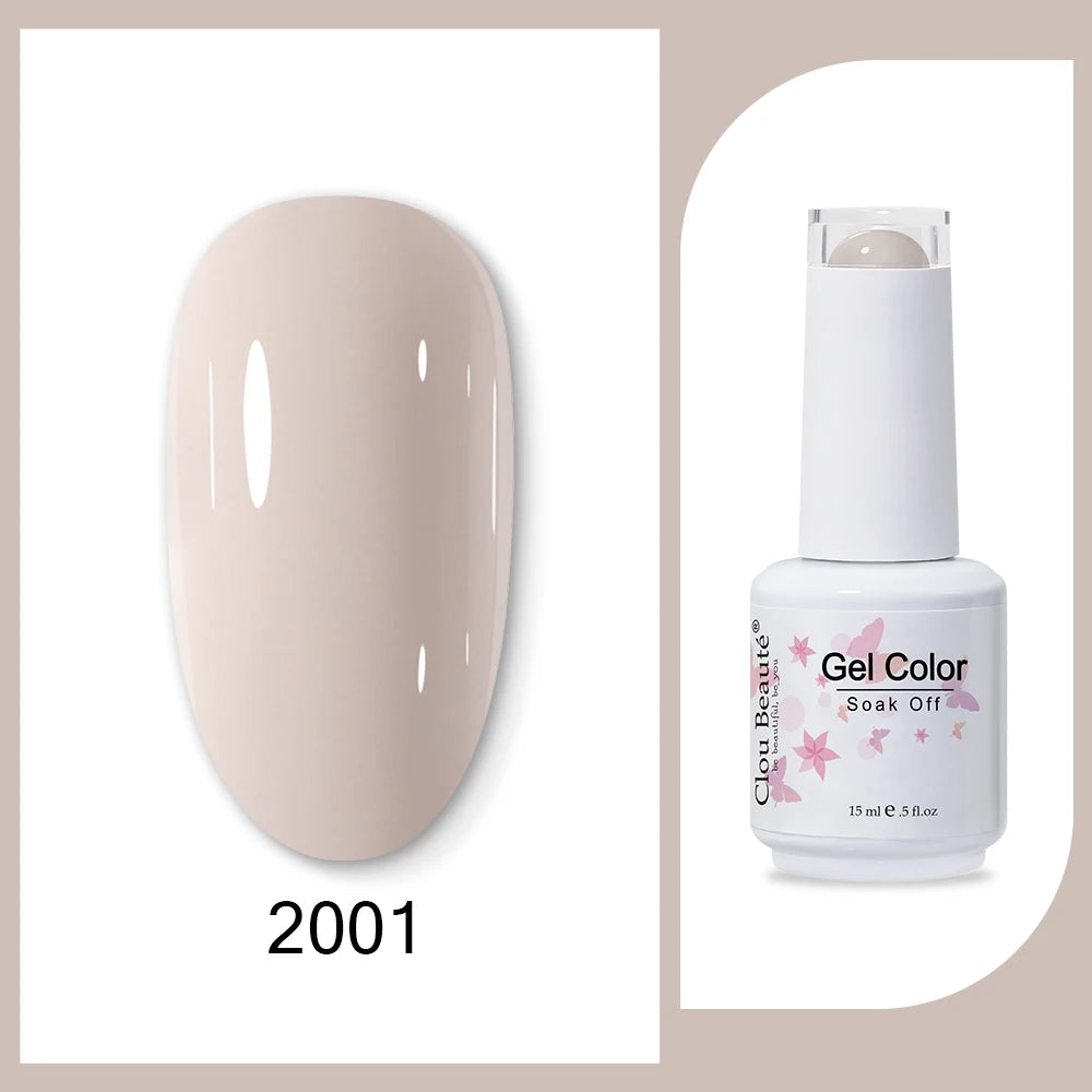 Clou Beaute 15ml HEMA & TPO Free Gel Polish - Army Green Organic Semi-Permanent Nail Art