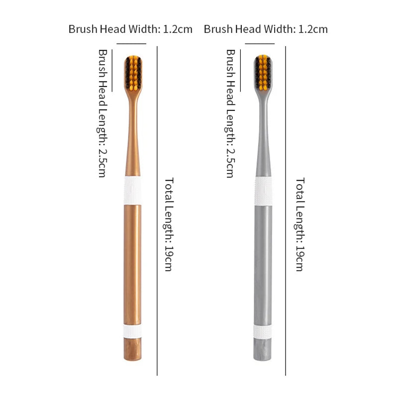 Bamboo Charcoal Toothbrush Set x2 - Ultra-Fine Soft Bristle Adult Family Oral Care