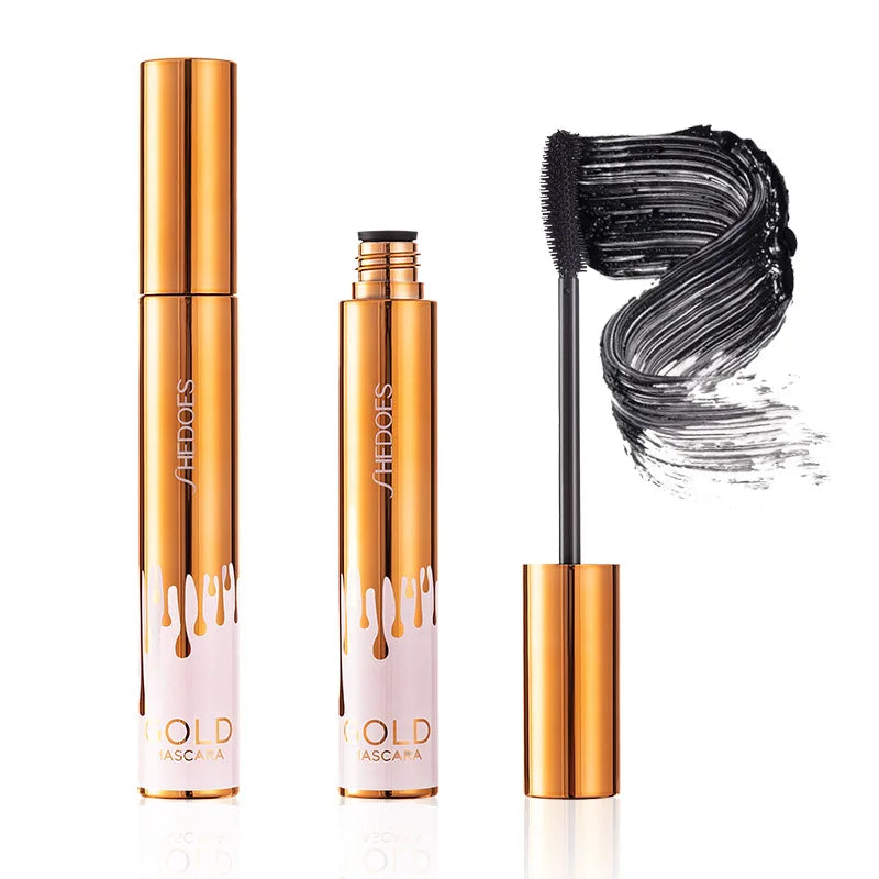 Thick Curly Gold Tube Mascara - Waterproof, Non-Smudging & Lengthening