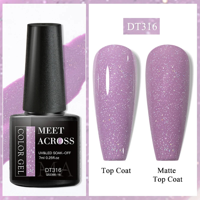 MEET ACROSS 7ml Wine Red Gel Polish - Long-Lasting French Style Nail Art Varnish