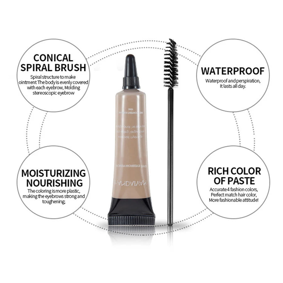 Handaiyan 10ml Tinted Eyebrow Cream Gel - Waterproof Natural, 6 Colors