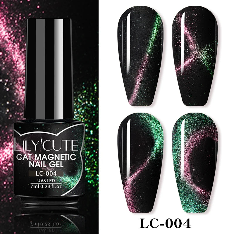 LILYCUTE 9D Cat Eye Magnetic Gel Polish 7ml - Iridescent UV/LED Soak-Off Nail Art