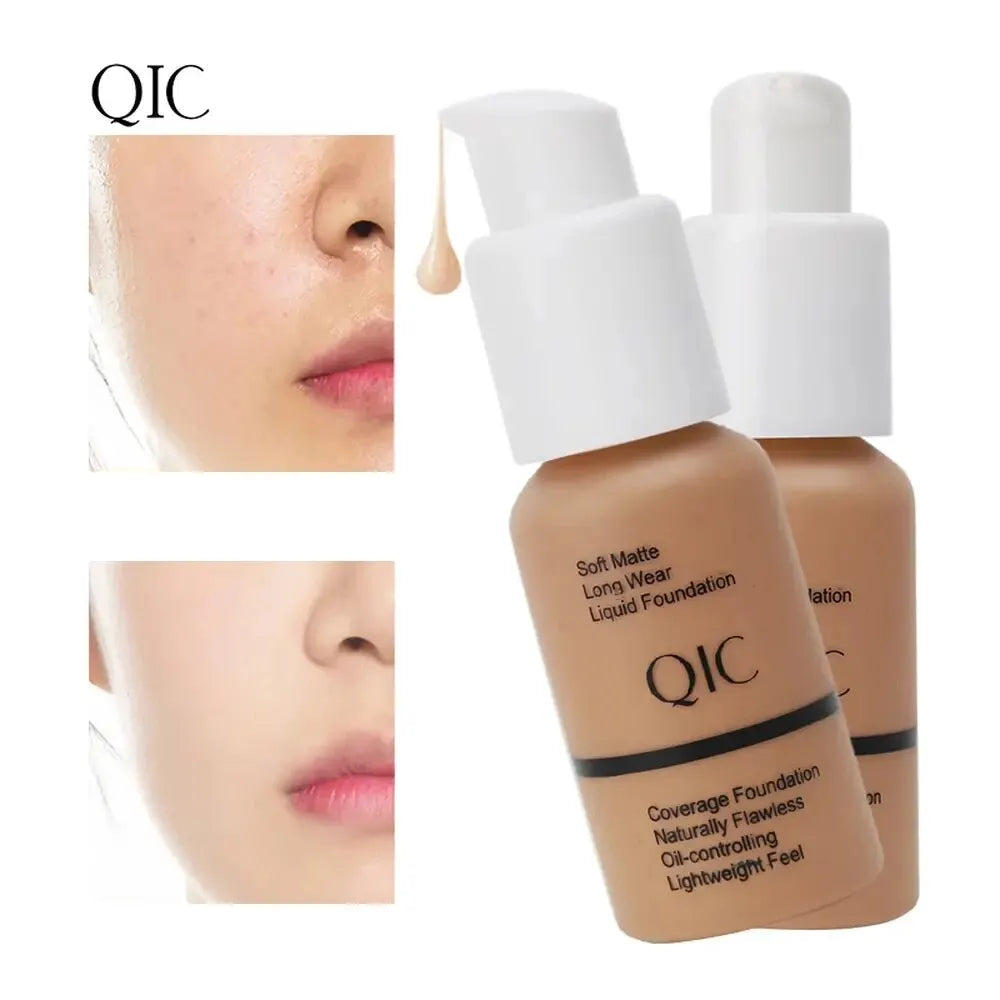 QIC Naturally Flawless Matte Liquid Foundation - Oil-Control, 30ml, 5 Shades