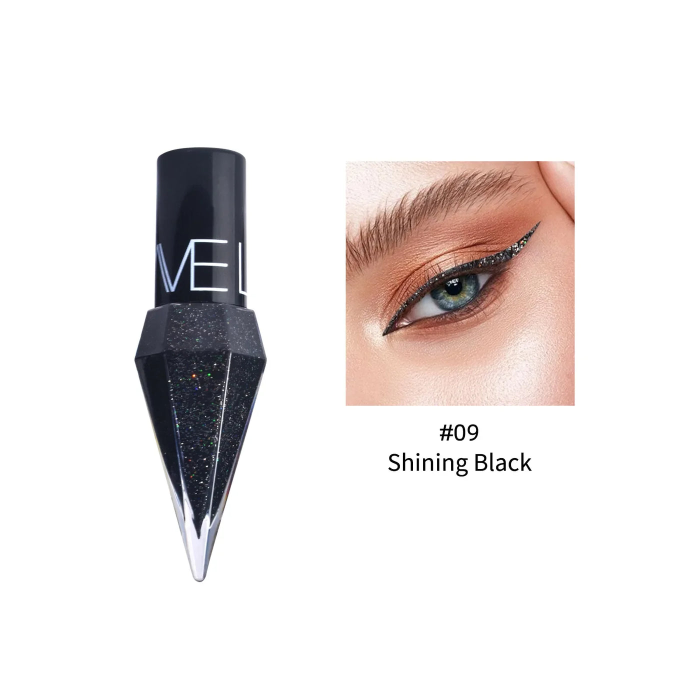 Pudaier Pearlescent Diamond Liquid Eyeshadow Eyeliner - Rose Gold, White & Glitter