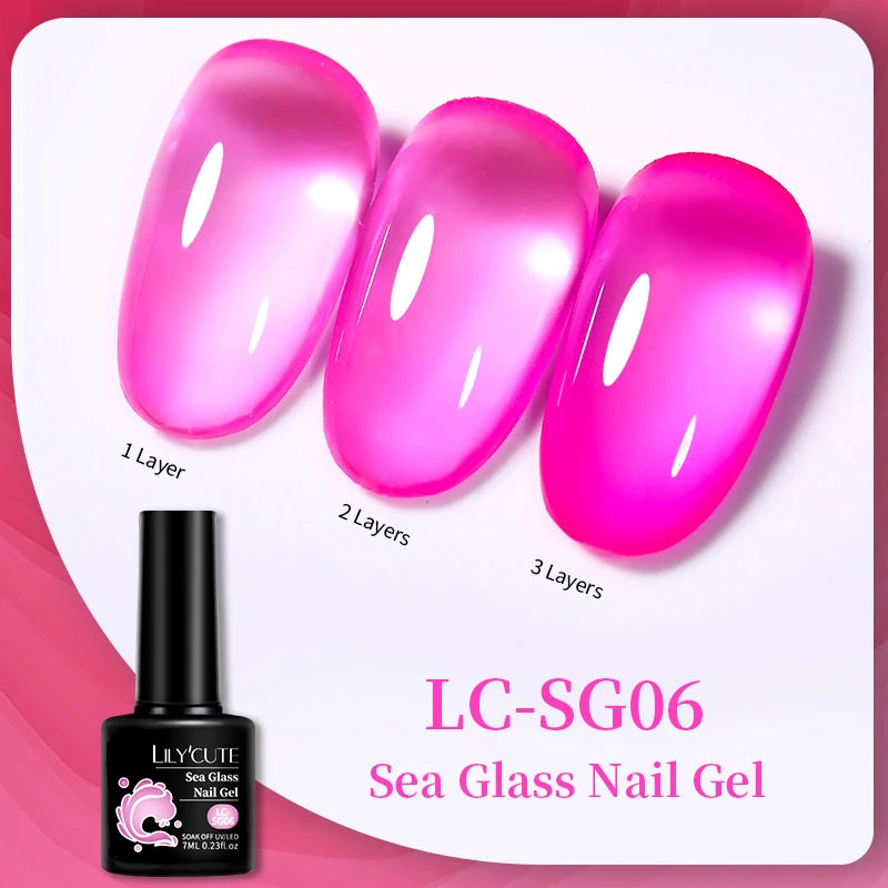 LILYCUTE 7ml Jelly Amber Dark Bloom Leopard Gel Polish - Semi-Permanent UV Nail Art