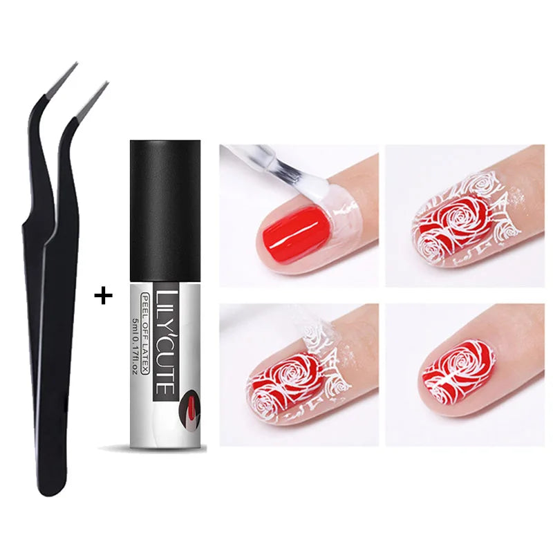 LILYCUTE Peel-Off Latex Liquid Tape - Anti-Overflow Nail Polish Protection Glue