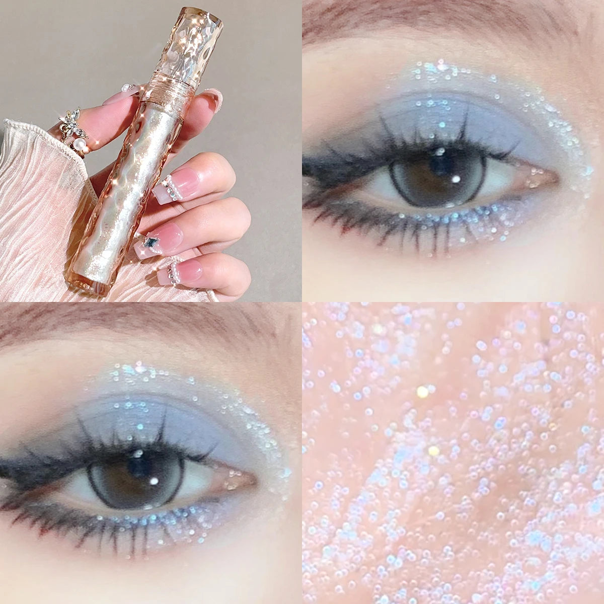 Sparkling Liquid Eye Shadow - Pearlescent Diamond Highlight & Silkworm Shimmer