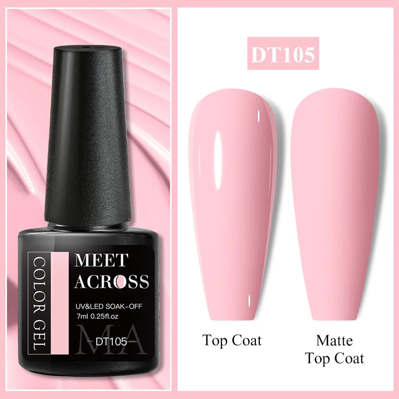 MEET ACROSS 7ml Wine Red Gel Polish - Long-Lasting French Style Nail Art Varnish