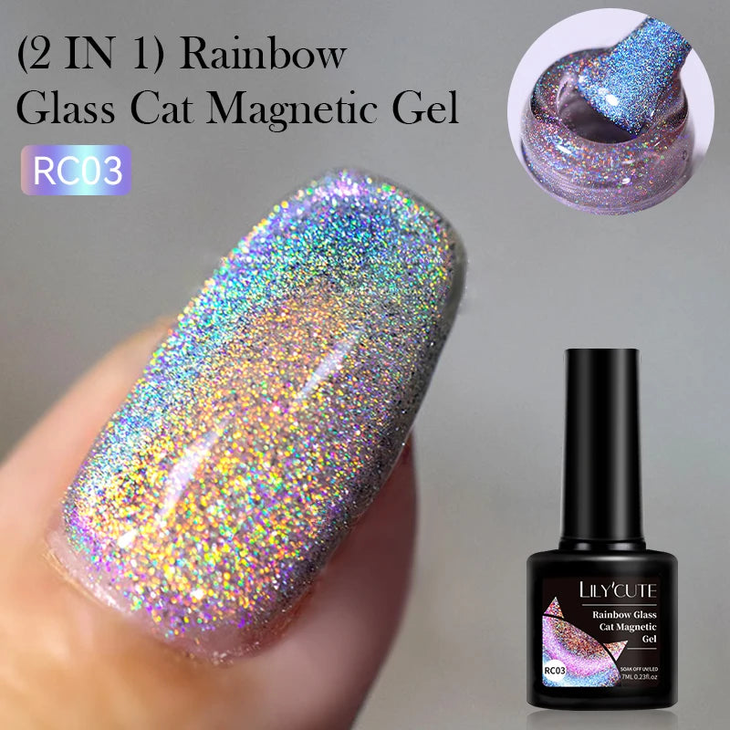 LILYCUTE 5ml Reflective Glitter Liner Gel - Champagne Sparkling Lines for French Nail Art