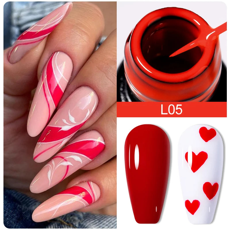 LILYCUTE 5ml Reflective Glitter Liner Gel - Champagne Sparkling Lines for French Nail Art