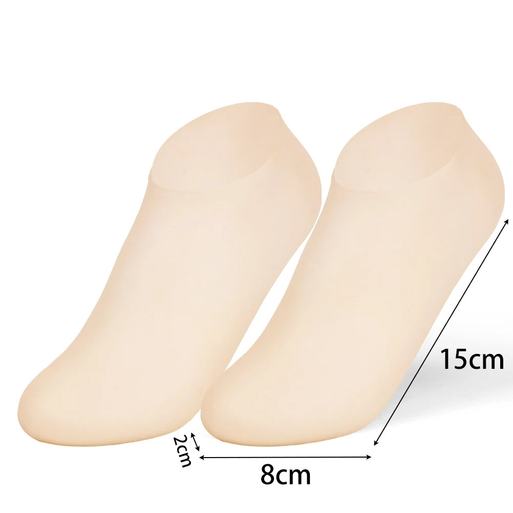 Silicone Moisturizing Foot Spa Socks - Gel Pedicure for Dry Cracked Feet