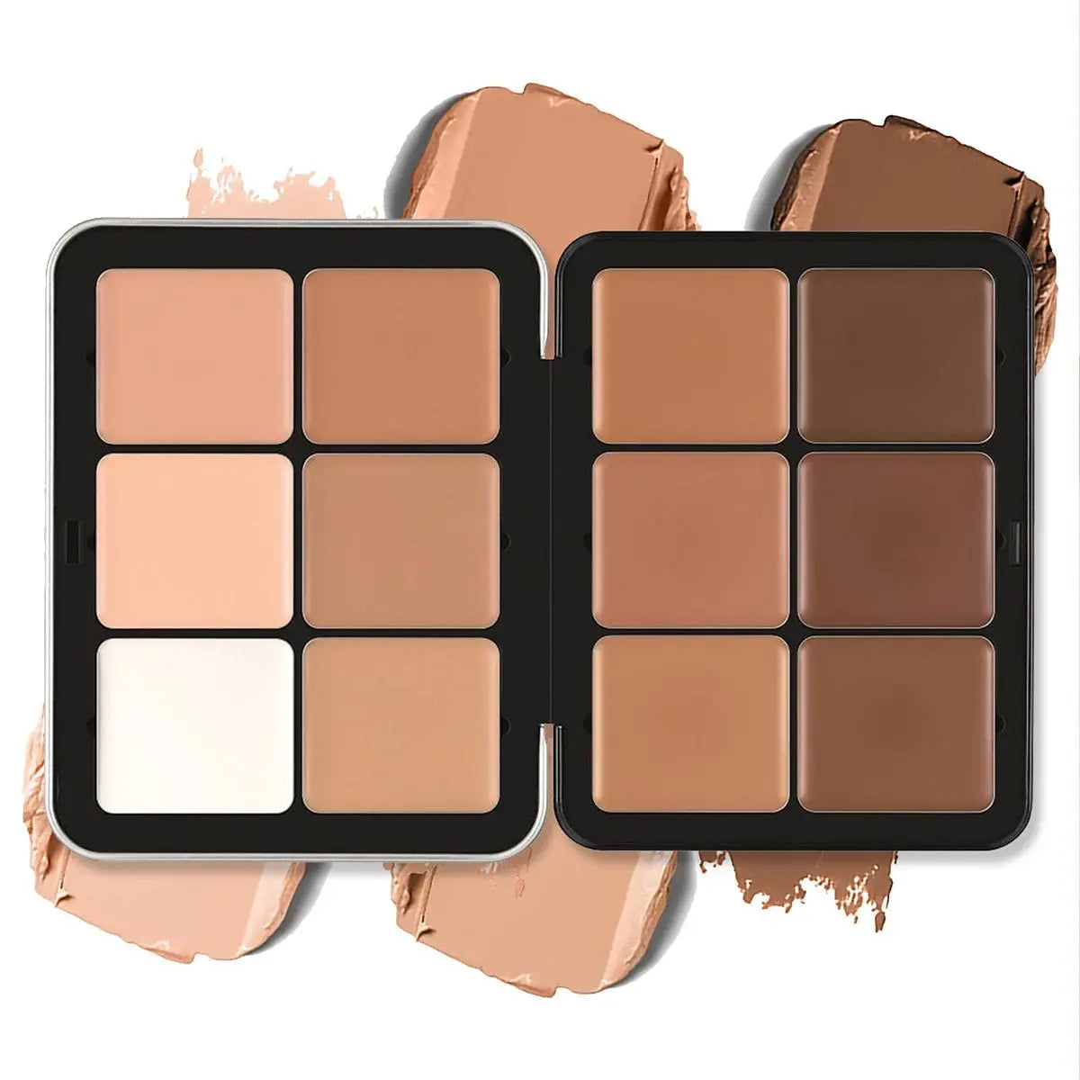 12-Color Blush & Contour Cream Palette - Concealer, Highlighter & Blemish Cover