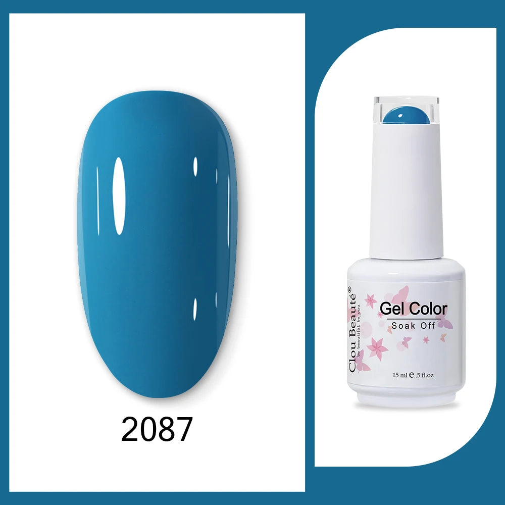 Clou Beaute 15ml HEMA & TPO Free Gel Polish - Army Green Organic Semi-Permanent Nail Art