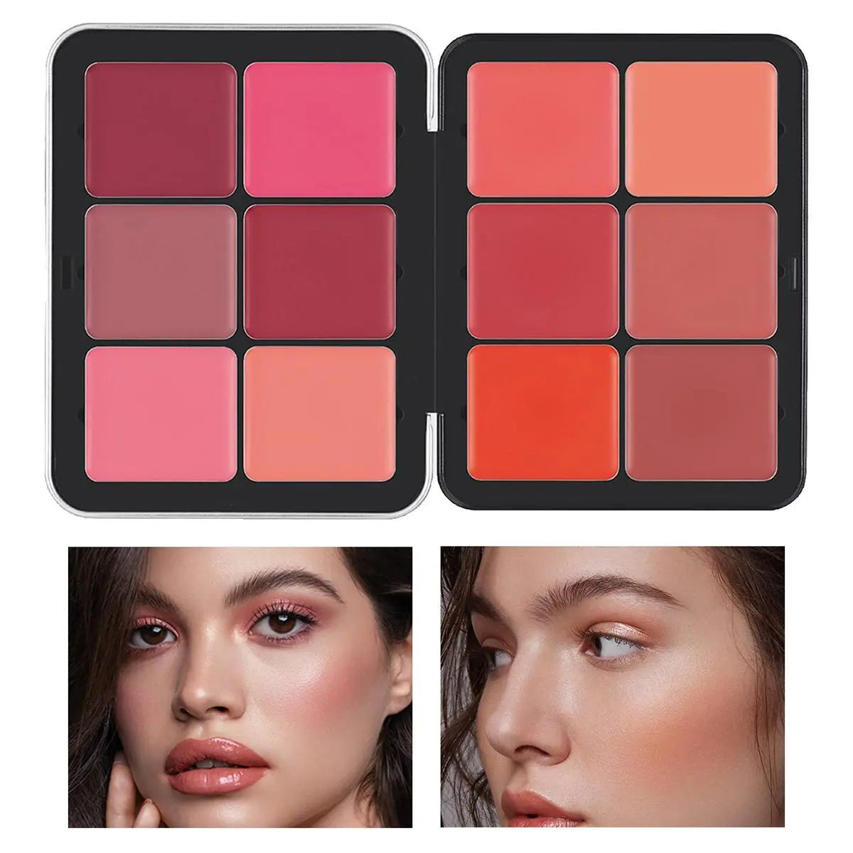 12-Color Blush & Contour Cream Palette - Concealer, Highlighter & Blemish Cover