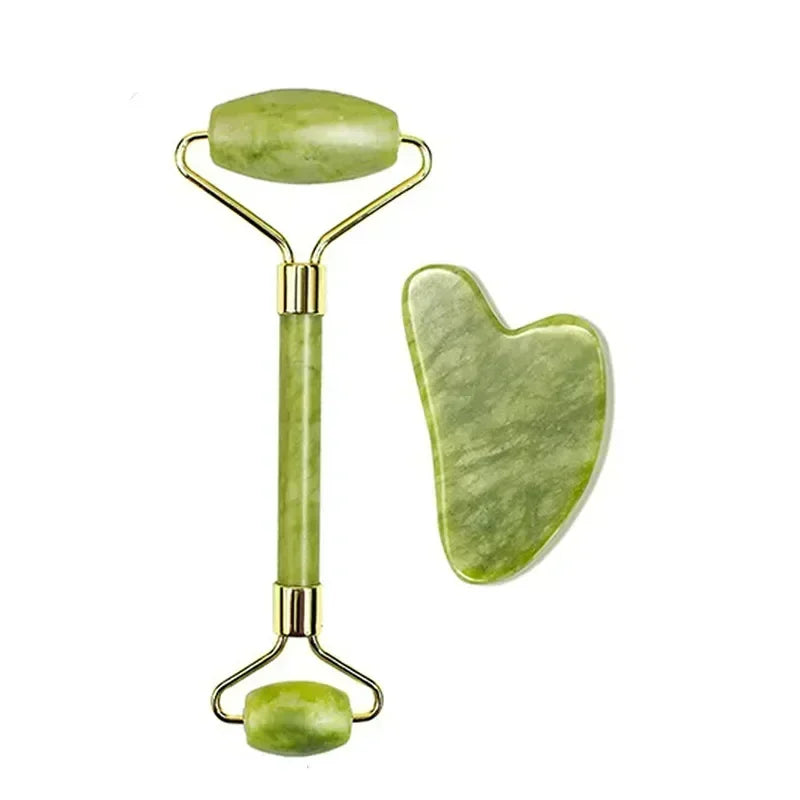 AYHle Natural Jade Roller & Gua Sha Set - Face Lifting, Acupoint Spa Massage Tool