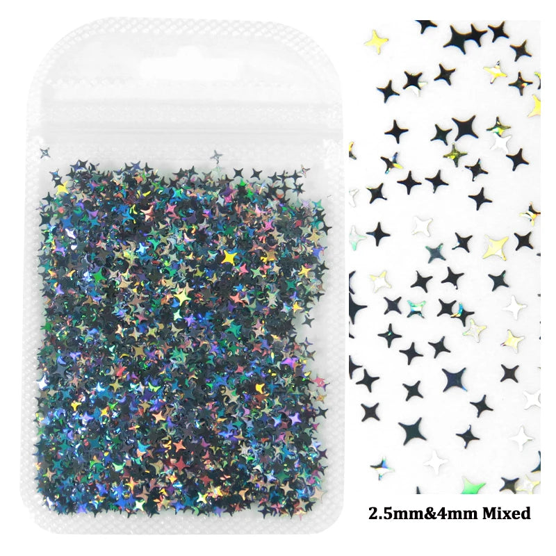 2g Holographic Nail Art Glitter Sequins - Laser Star Butterfly AB Paillette DIY Decorations