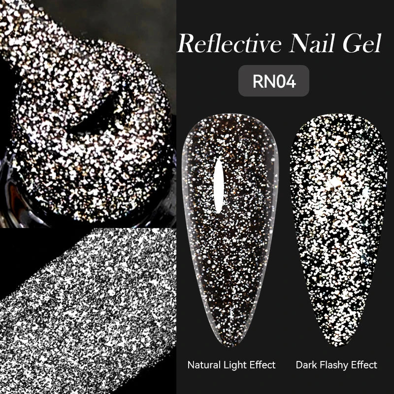 LILYCUTE 5ml Reflective Glitter Liner Gel - Champagne Sparkling Lines for French Nail Art