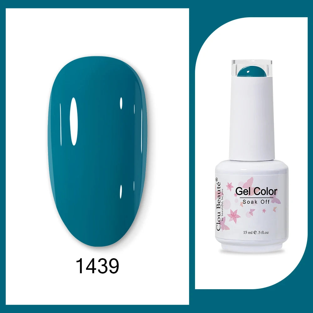 Clou Beaute 15ml HEMA & TPO Free Gel Polish - Army Green Organic Semi-Permanent Nail Art