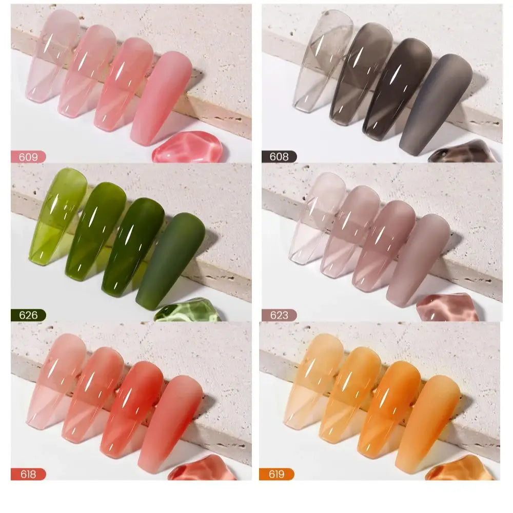 MAYCHAO 7.3ml Transparent Jelly Nude Gel Nail Polish - CPNP Certified UV/LED Soak-Off