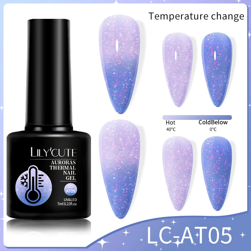 LILYCUTE 7ml Thermal Temperature-Changing Gel Nail Polish - Semi-Permanent UV Gel Art