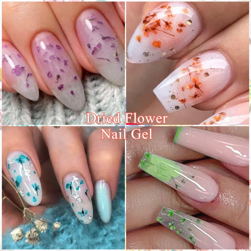 Mtssii Dried Flower Fairy Gel Nail Polish - Natural Botanical Semi-Permanent UV Art