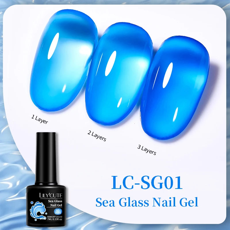 LILYCUTE 7ml Jelly Amber Dark Bloom Leopard Gel Polish - Semi-Permanent UV Nail Art