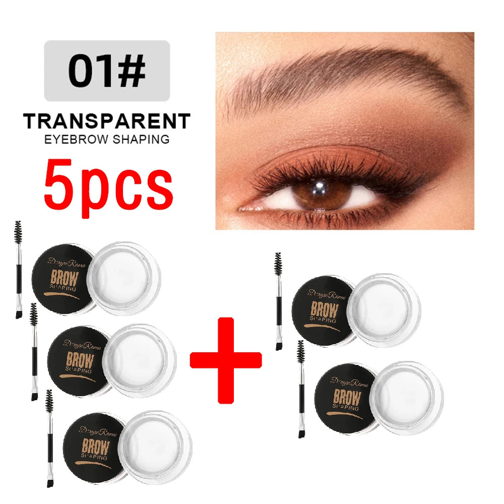 3D Wild Eyebrow Cream Gel Wax - Matte Brown & Black Natural Tint Enhancer Set