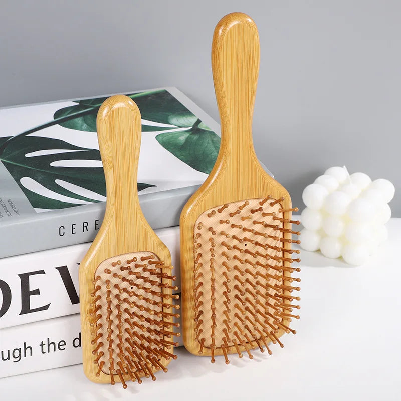 Sdottor Bamboo Airbag Hair Brush - Anti-Static Scalp Massage Comb for Hair Loss Reduction