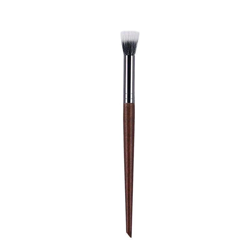 Natural Wood & Goat Hair Stippling Blush Brush - Professional Powder Contour Multi-Function