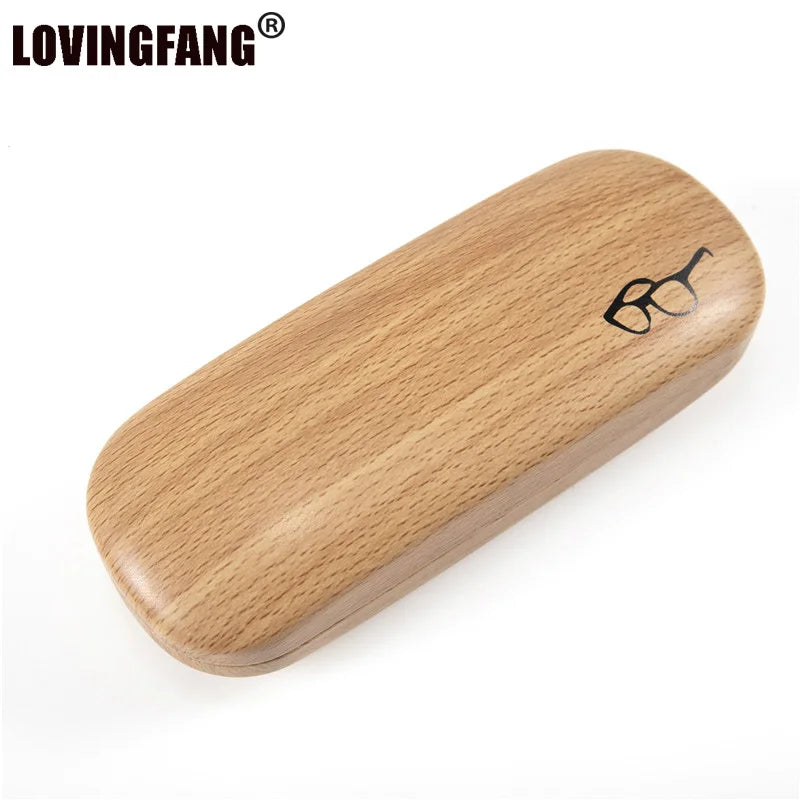 LOVINGFANG Wood Grain Hard Glasses Case - Portable Reading Spectacle Box for Men & Women
